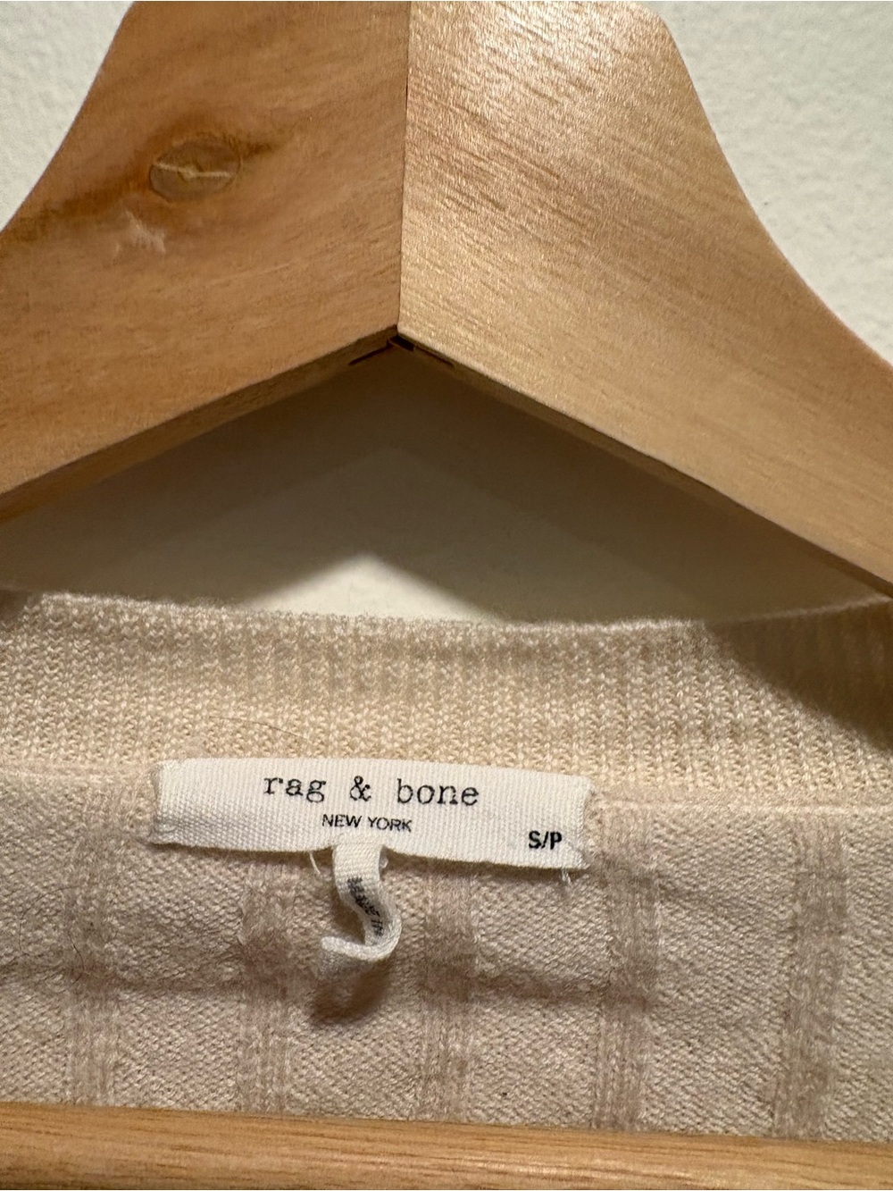 Rag & Bone || Dallyce Cropped Cardigan Ribbed Wool Sweater Beige Cream Small - Picture 4 of 9